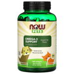 NOW Foods, Pets, омега-3 для собак и кошек, отличный рыбный вкус, 180 мягких таблеток, 252 г (8,9 унции)
