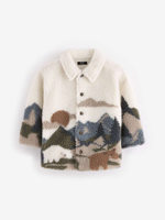 Рубашка из флиса для мальчика Next 562-372, Молочный, Коричневый