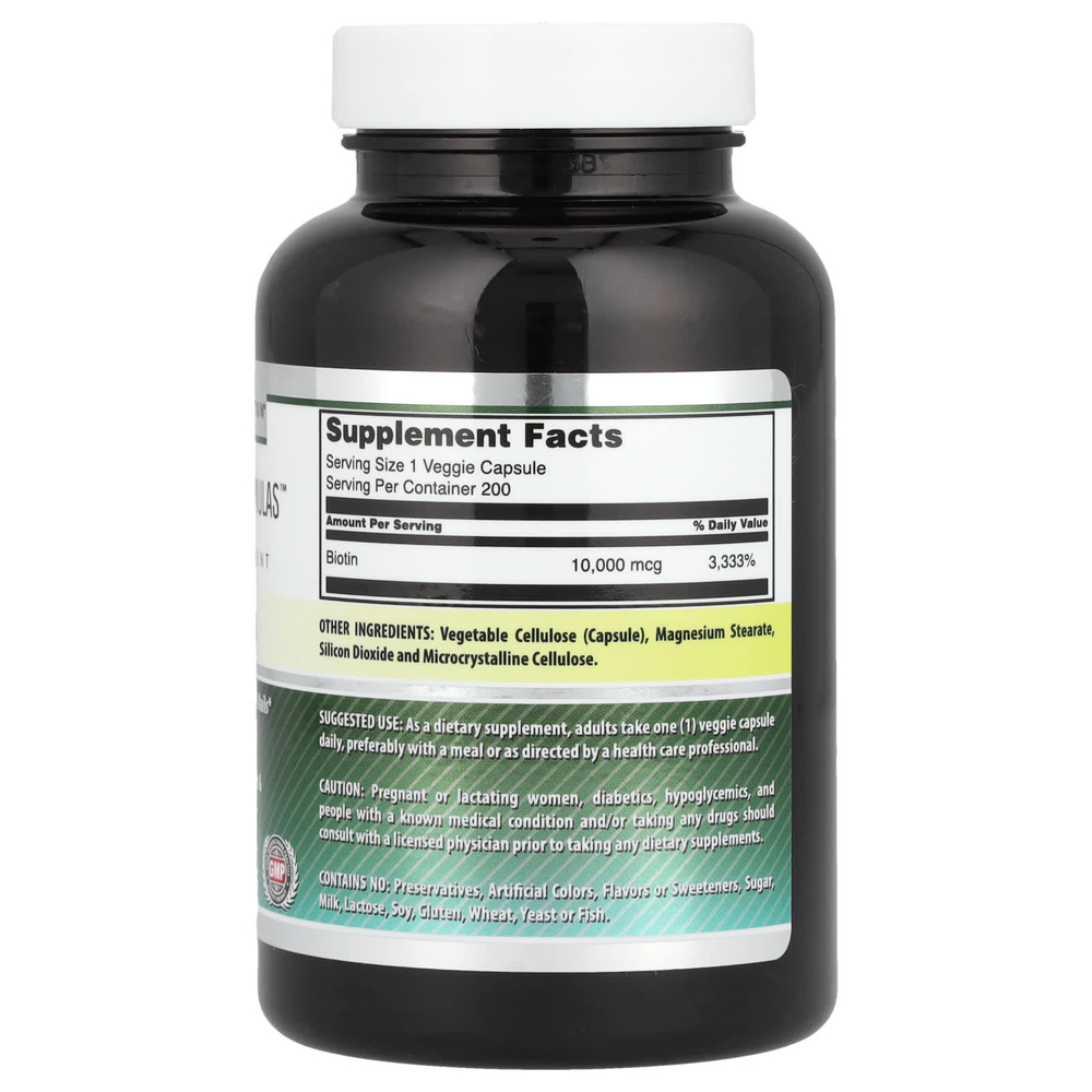 Amazing Nutrition, Биотин, 10 000 мкг, 200 растительных капсул