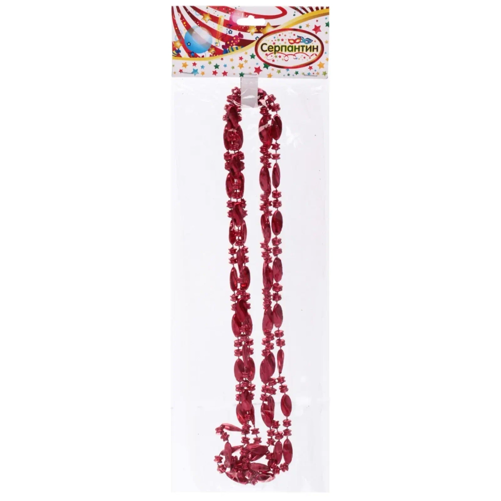 Бусы на ёлку 2м «Льдинка», Красный