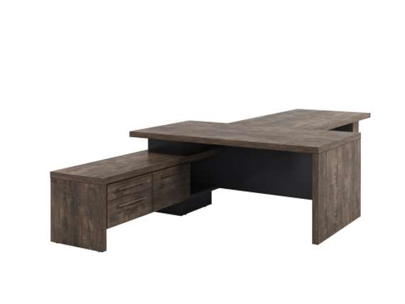 Стол левый 1800х2000х750 с опорной тумбой и брифингом 1700 T-918L.0000-02