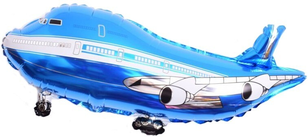 Шар (32""/81 см) Фигура, Самолет, Синий, 1 шт. Д137