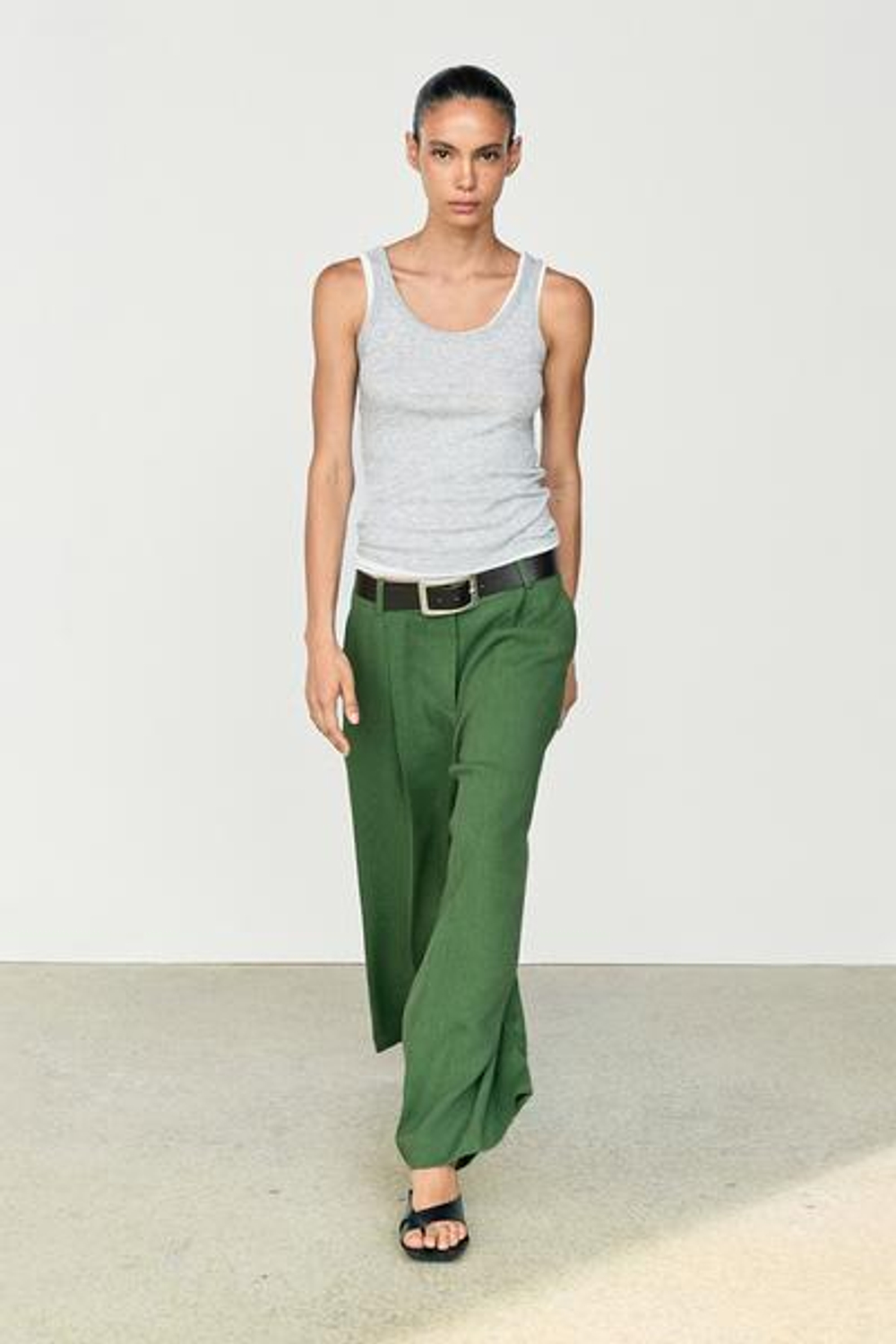 Massimo Dutti Свободные брюки, сине-зеленый