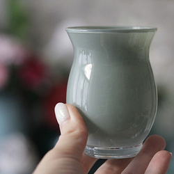 Вазочка кувшинчик серо-бирюзовая D7 x H9 см