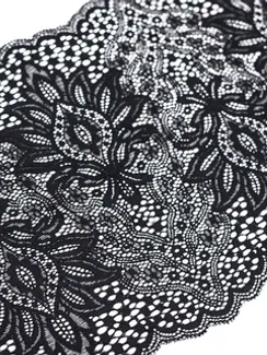 01-60 ОПТ Кружево шантильи 22 см, черный