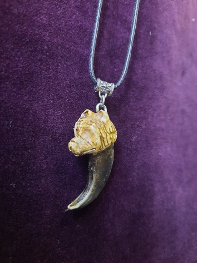 Подвеска "Коготь медведя", рог лося, натуральный коготь медведя