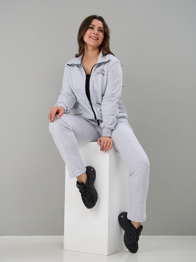 Костюм с брюками КБфп-584/чсерыймеланж-п