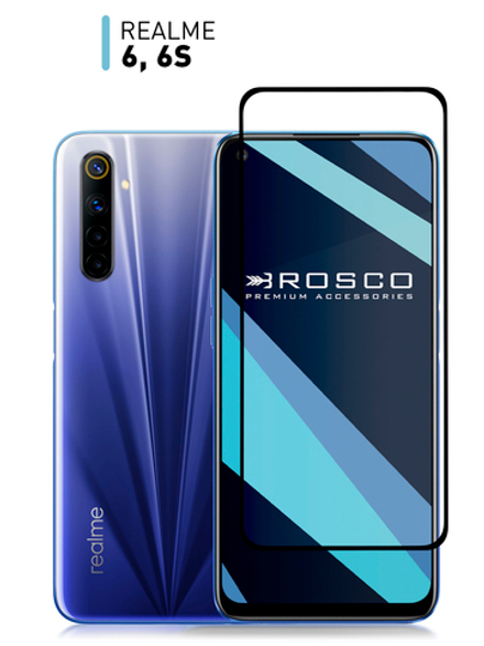 Защитное стекло ROSCO для realme 6;realme 6s оптом (арт. RM-6-FSP-GLASS-BLACK)