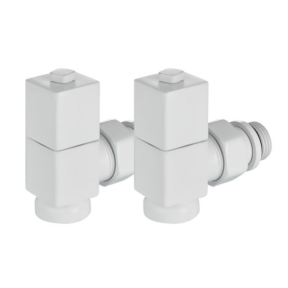 Набор дизайн-вентилей Royal Thermo CUBE, угловой (белый) 1/2quot; купить в Москве и Московской области по низкой цене с доставкой по России — (4) Набор дизайн-вентилей Royal Thermo CUBE, угловой (белый) 1/2quot; — (4)