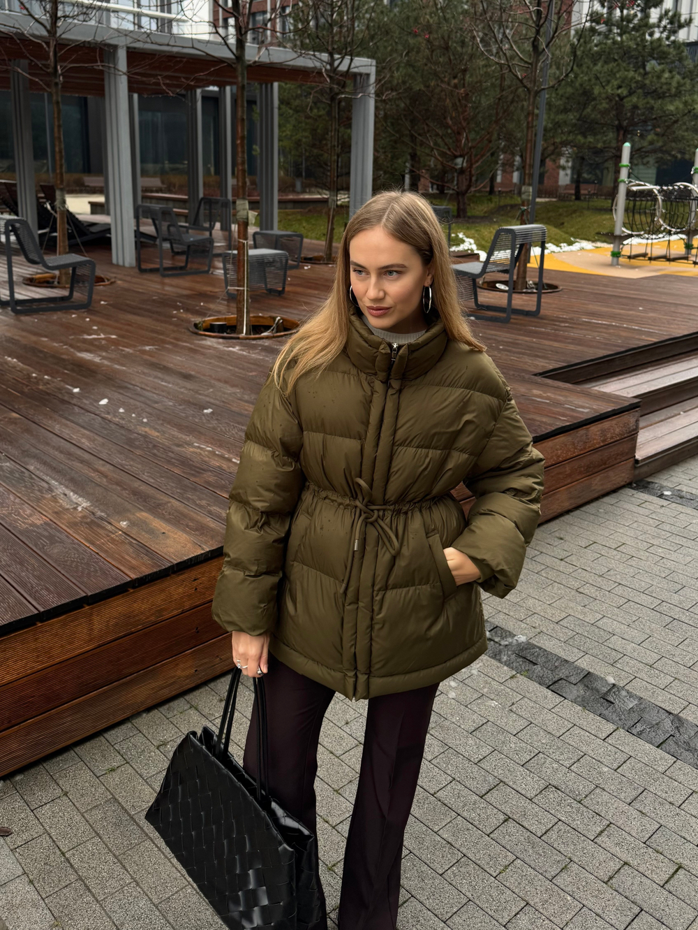 Пуховик Brunello миди изумруд