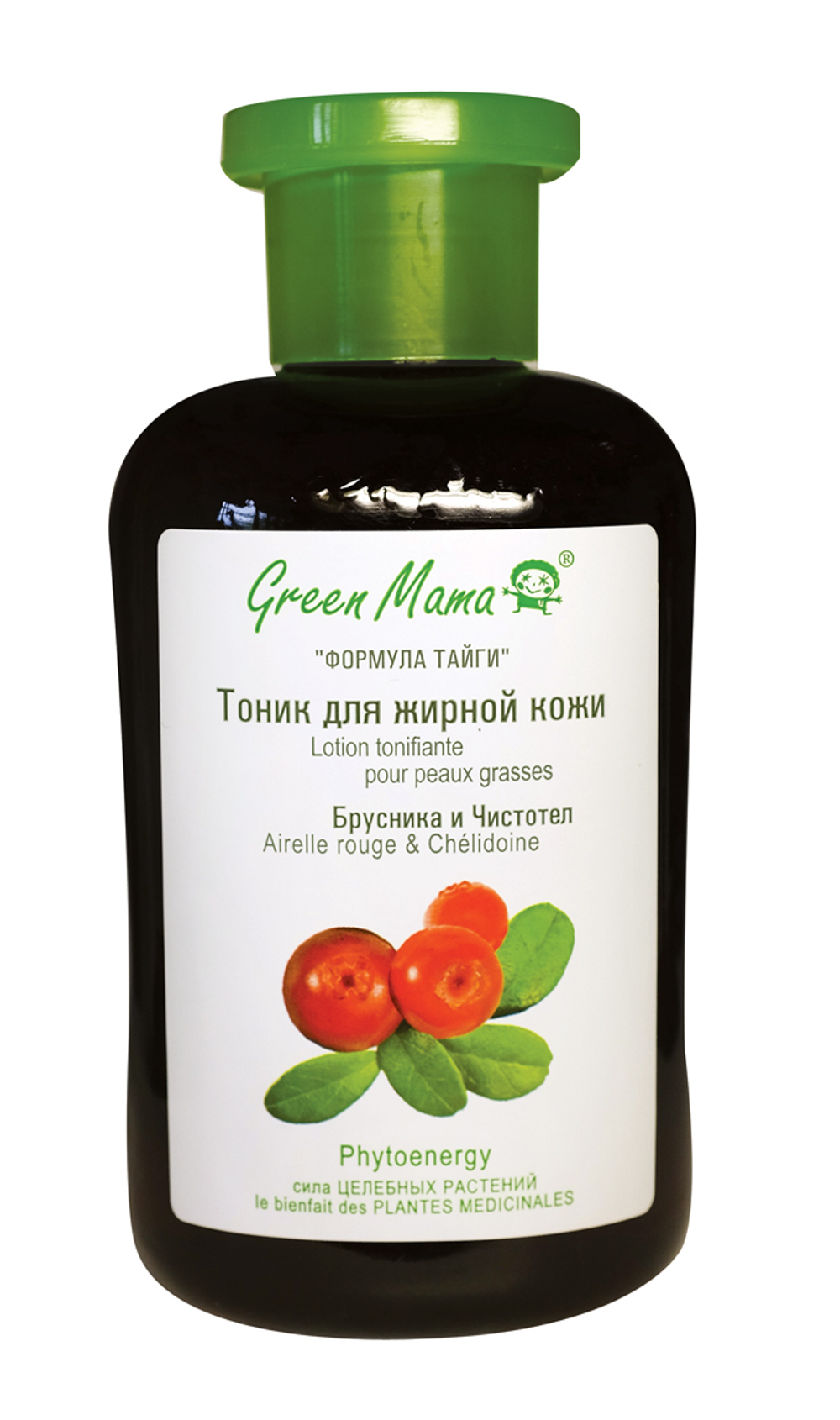 Green Mama Формула тайги Тоник для лица Брусника и чистотел, для жирной кожи, 200мл