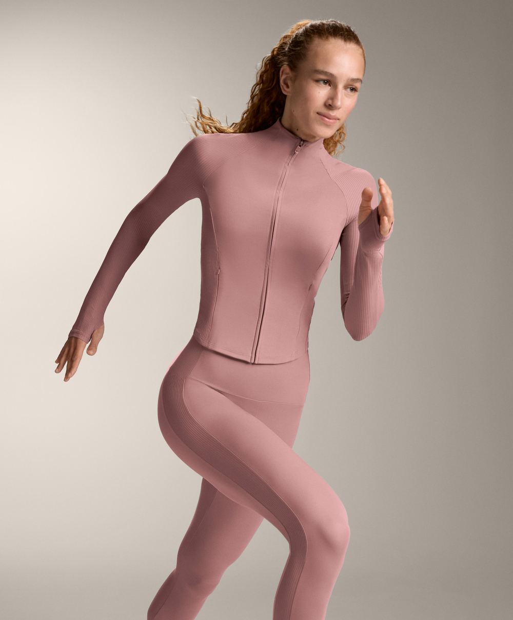 Oysho Высокотехнологичная куртка в рубчик, нежно-розовый