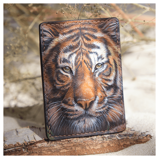 Кожаный картхолдер «Тигр»