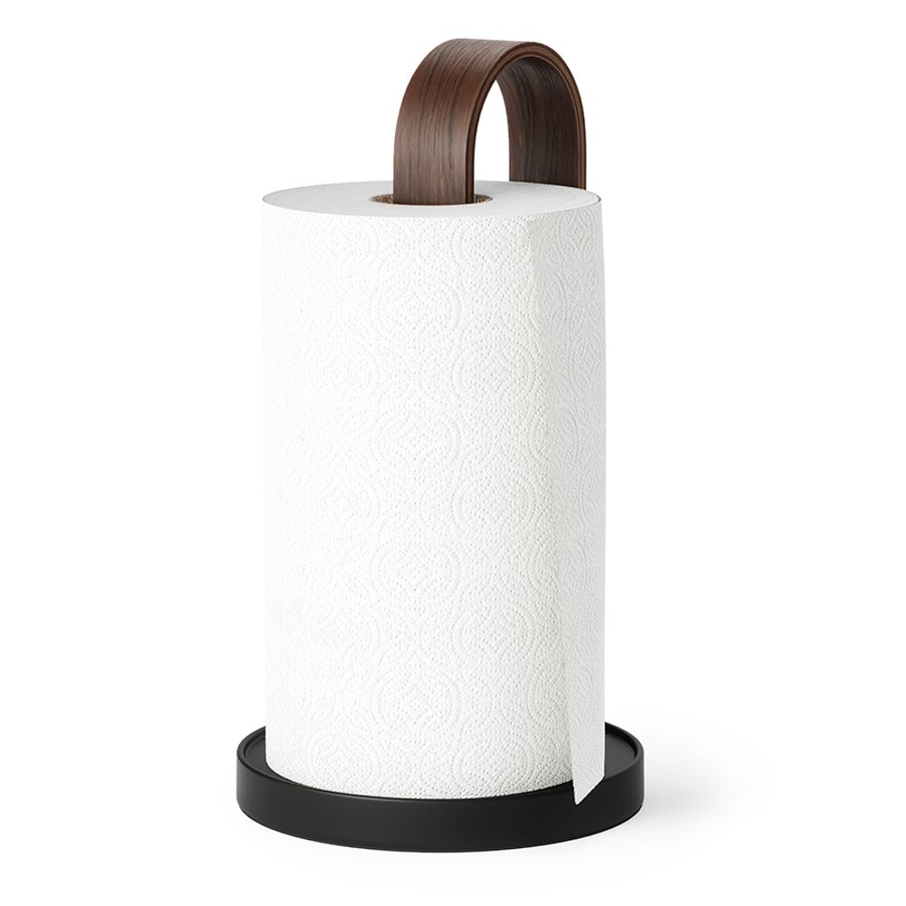 Держатель для бумажных полотенец Bellwood, черный/орех