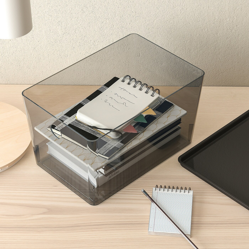 Коробка с крышкой IKEA KUGGIS (КУГГИС), Черный, 18x26x15 см