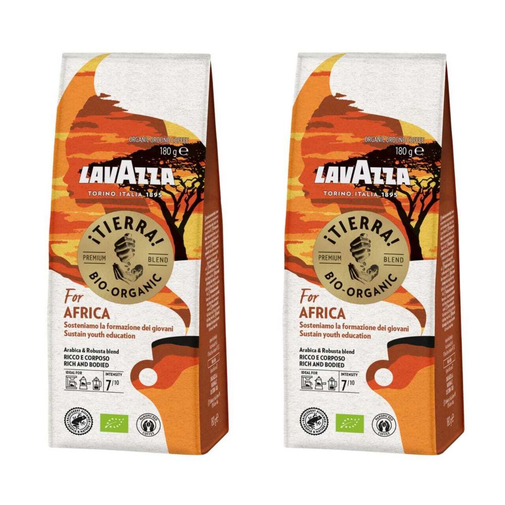 Кофе молотый Lavazza Tierra Bio-Organic For Africa, 180 г, 2 шт