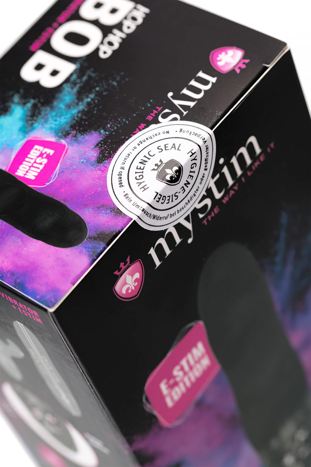 Вибратор Mystim Hop Hop Bob с электростимуляцией, силикон, черный, 16,5 см