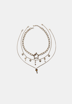 STRADIVARIUS Комплект из 3 ожерелий с подвесками, золотой