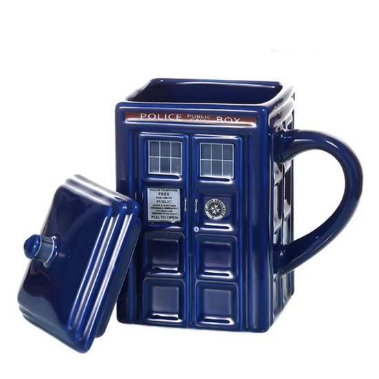 3D кружка с крышкой Тардис из Доктора Кто, 400 мл