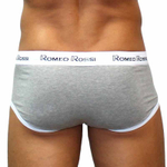 Мужские трусы-брифы с низкой посадкой и контрастной белой резинкой (Размер: XXL) (Цвет: фиолетовый)