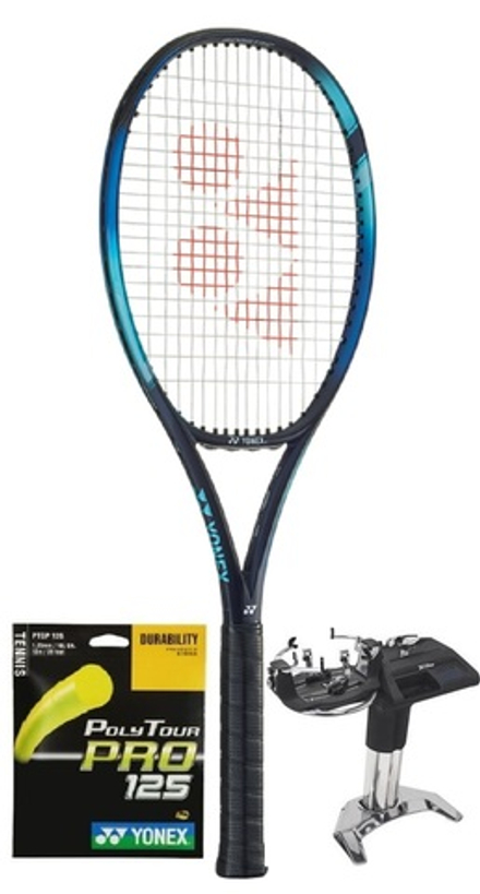 Теннисная ракетка Yonex New EZONE 98 Tour (315g) - sky blue + Cтруны + Натяжка