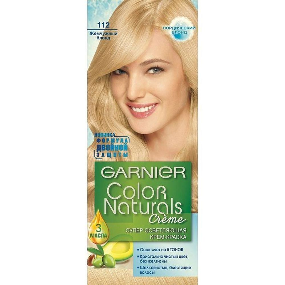 Garnier Краска для волос Color Naturals, тон №112, Жемчужный блонд, 60/60 мл