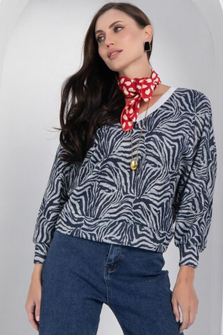 Джемпер Бери и беги (сине-серый) Б12680-7 LT Collection