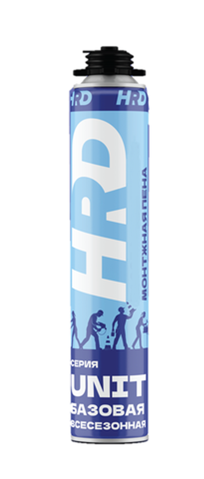 Пена монтажная HRD UNIT (проф) 750ml/770g всесезонная