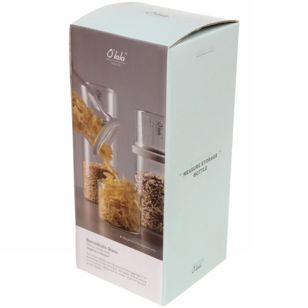 Банка для продуктов стеклянная 850мл «O'lala» с мерный стаканом