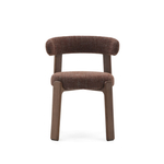 Granite Стул на 4 ножках из коричневого шенилла и массива ясеня в отделке орех