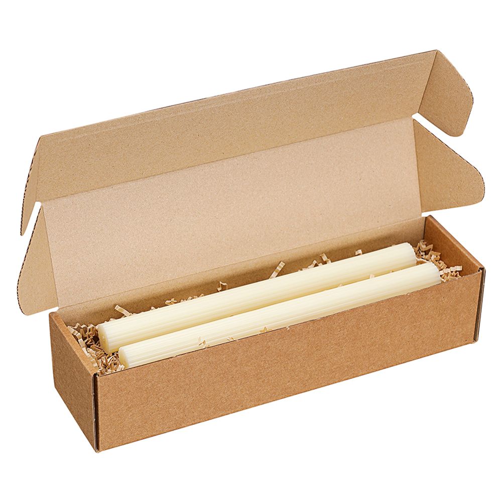 Набор из двух свечей молочно-белого цвета из коллекции Edge, 24,5 см