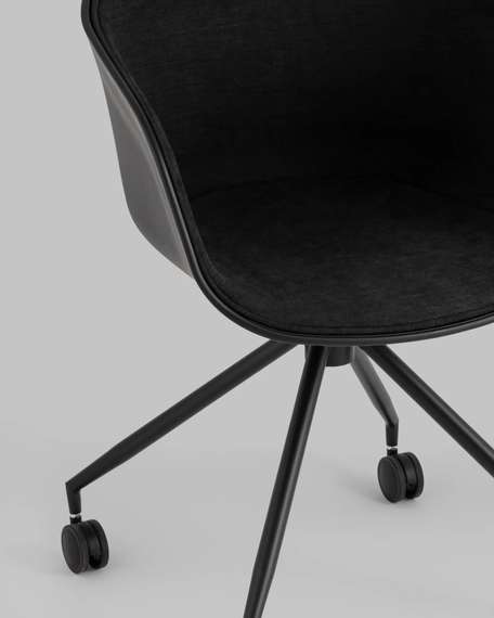 Офисный стул Hey, черный, черная рогожка