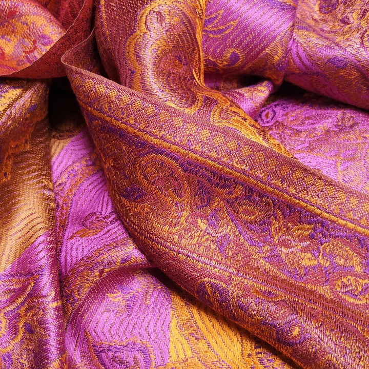 Палантин с бахромой шелк 55 х 190 см 2000000162478