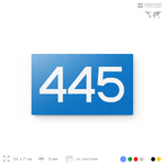 Номер на дверь 445, табличка на дверь для офиса, квартиры, кабинета, аудитории, склада, голубая 120х70 мм, Айдентика Технолоджи