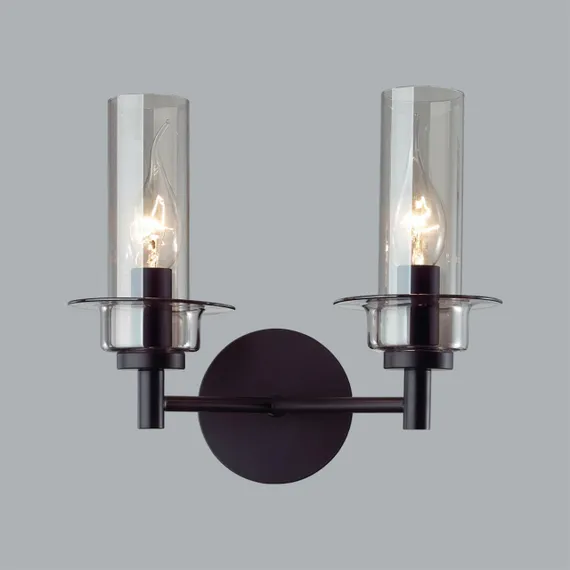 6555/2W CLASSI LN25 29 черный/дымчатый/металл/стекло Бра E14 2*40W 220V MADONNA