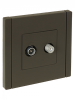 FORTE&PIANO Розетка двойная TV+SAT FP338 серый IEK