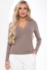 Джемпер с V-образным вырезом (шоколад) Б8274 LT Collection