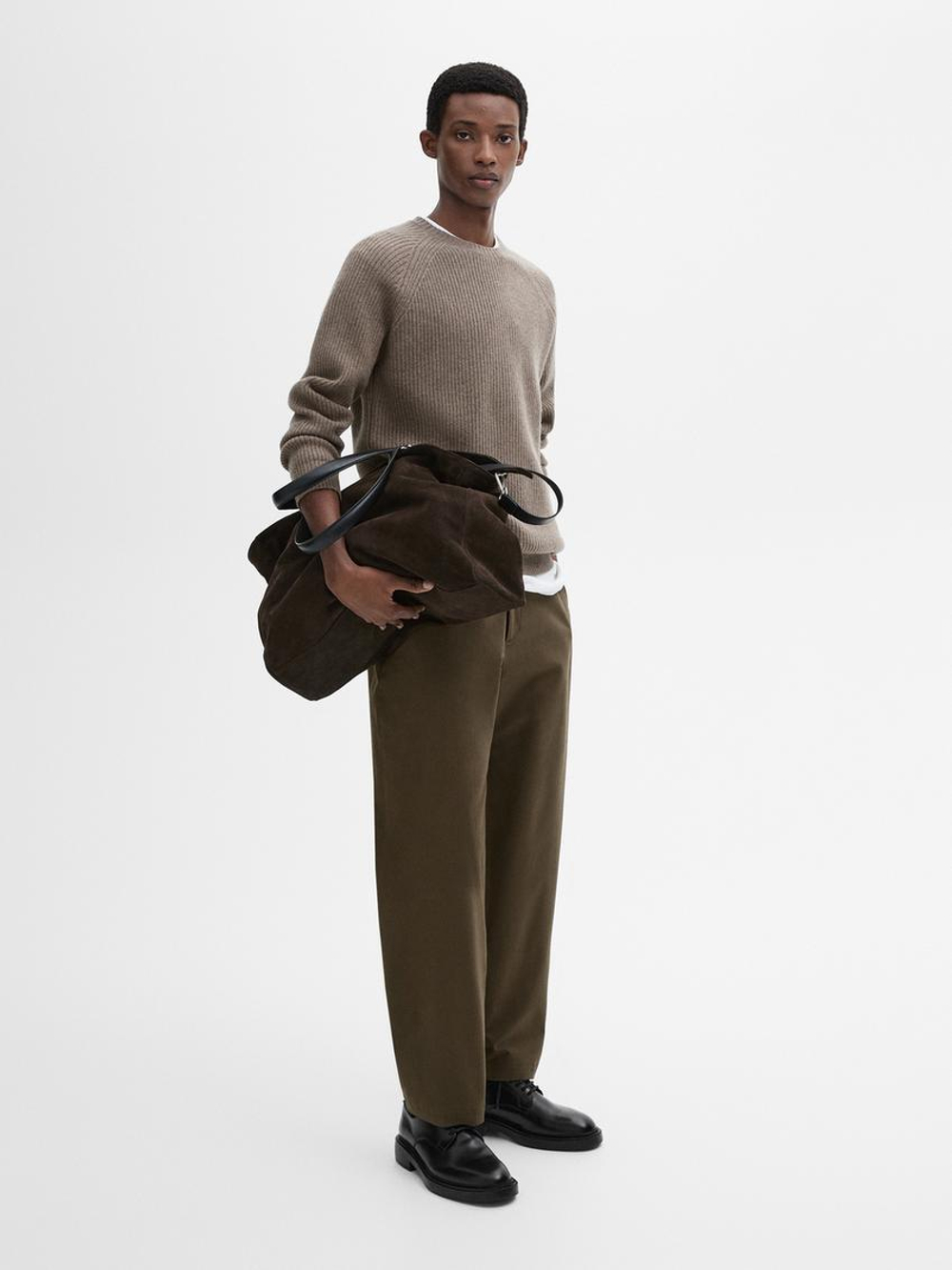 Massimo Dutti Свитер из смесовой шерсти, цвет черепаховой кости