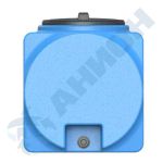 Емкость прямоугольная горизонтальная с дыхательным клапаном и сливом Анион 250 л. прямоугольная (1110x525x610см;синий) - арт.559422