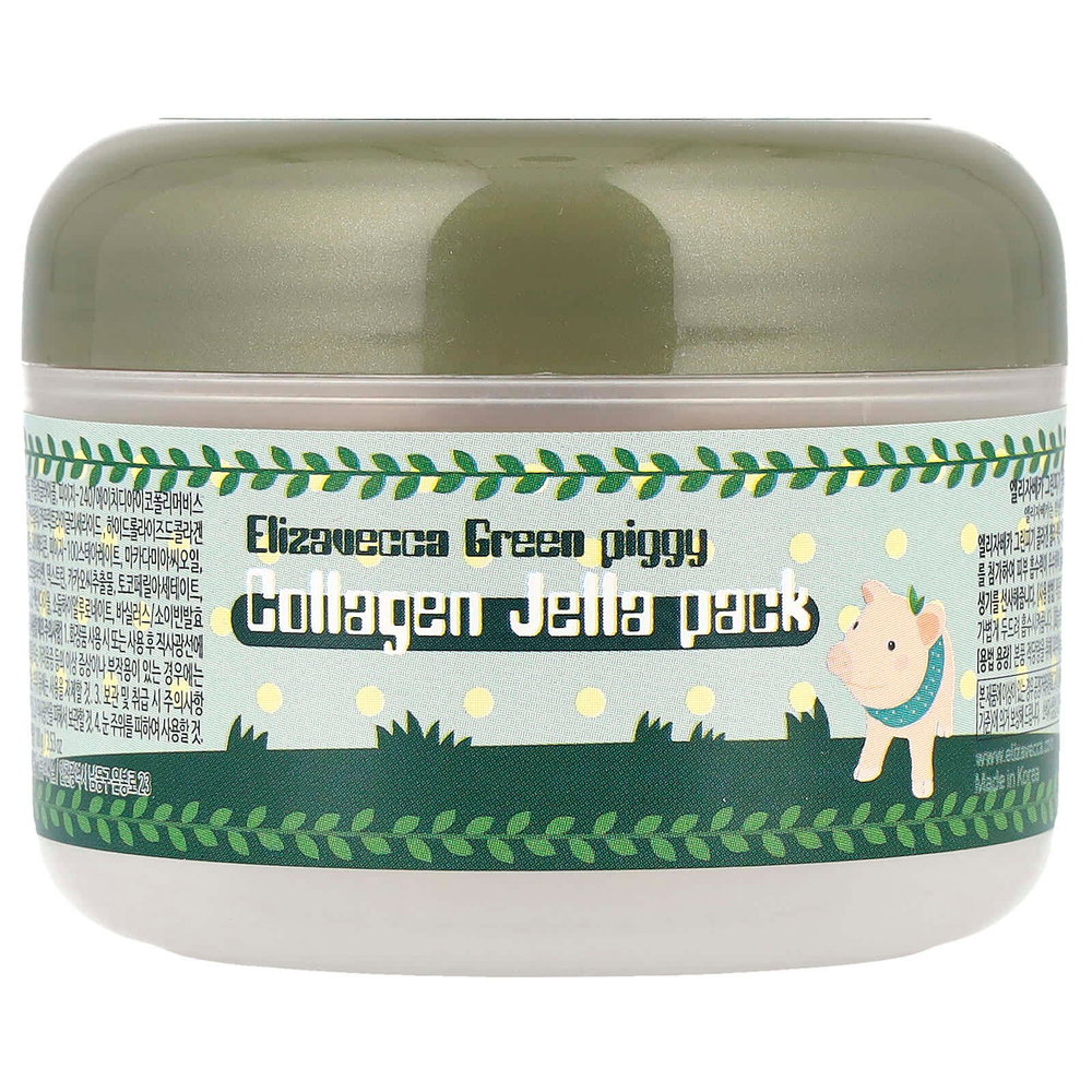 Elizavecca, Green Piggy, коллагеновая желеобразная маска для лица, 3,53 унции (100 г)