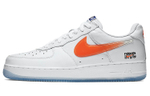 KITH x Nike Air Force 1 "NYC" synthetic leather-wrapped non-slip low-top sneakers for men and women with the same style of white, blue and orange