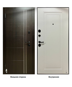 ДВЕРЬ ВХОДНАЯ FERRONI ВЕРТИКАЛЬ ВЕНГЕ ТЕМНЫЙ/ЭМАЛИТ БЕЛЫЙ ЛЕВАЯ 0,8