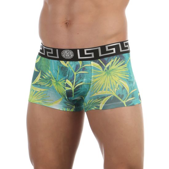 Мужские трусы боксеры изумрудные с принтом Versace