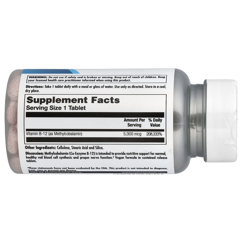 KAL, Methyl B-12, метилкобаламин, длительное высвобождение, 5000 мкг, 60 таблеток