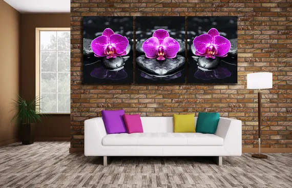 Модульная картина "Фиолетовые орхидеи"