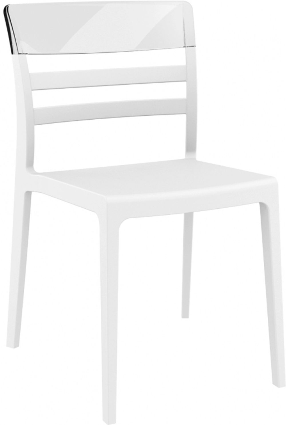 Стул пластиковый Siesta Contract Mone, белый, прозрачный