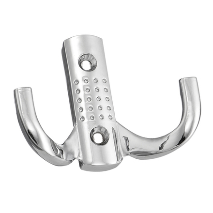 Крючок мебельный двухрожковый, хром KR-0060