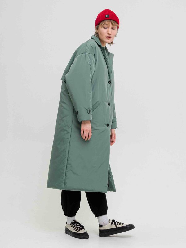 Плащ Утепленный FOS Женский Зеленый - фото 6