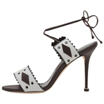 MANOLO BLAHNIK RENTI Leather One Strap Sandals 10.5cm Women"s Brown