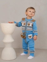 Вязаный комбинезон для новорожденных и малышей на молнии